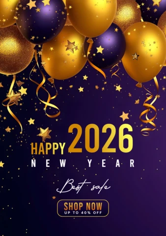 Elegant Purple and Gold 2026 New Year Story Design Template