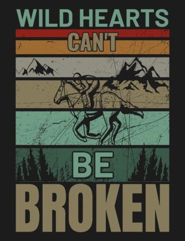 ワイルド・ハートは壊せない 競馬Tシャツデザインテンプレート