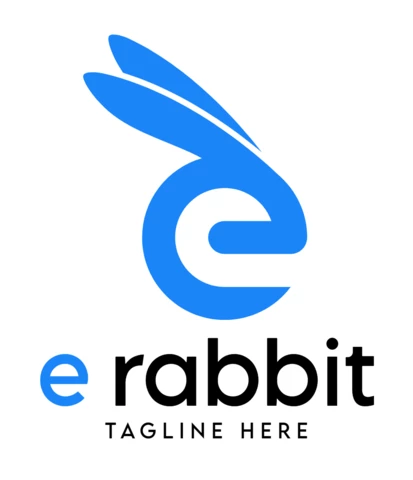 Plantilla de diseño de logotipo de conejo e