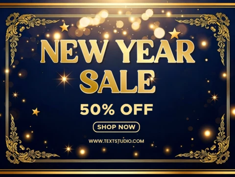 Design template elegante per il saldi di capodanno per poster promozionali