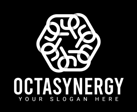 Plantilla de diseño de logotipo de octa sinergia
