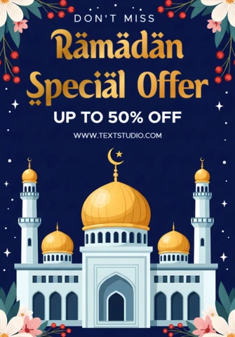 Szablon projektu meczetu Ramadan do ulotki promocyjnej