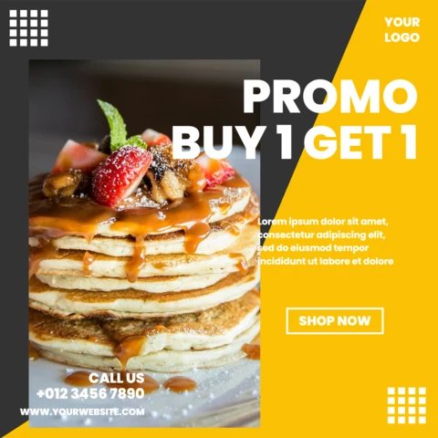 Two-Tone Yellow Grey Instagram Promotional Post Design Template