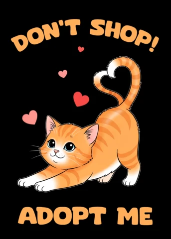 遊び心満載の猫の里親デザインテンプレート（Tシャツ用）