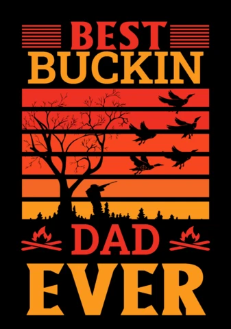Modello di design retrò vintage per la t-shirt 'best buckin dad ever' (il miglior papà di sempre)