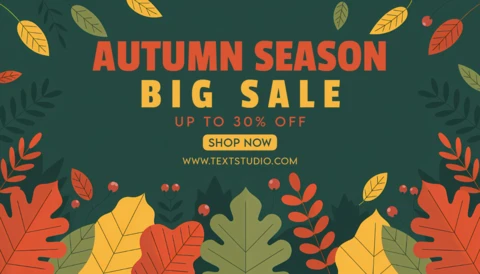 Autumn Leaves Sale Design Template for Advertisement Flyers
