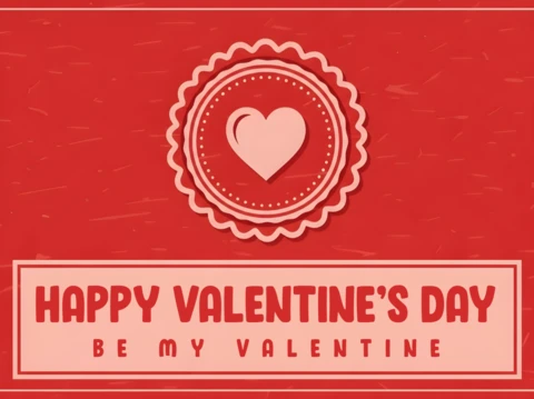 Plantilla de diseño de corazón retro para el día de San Valentín para tarjetas de felicitación