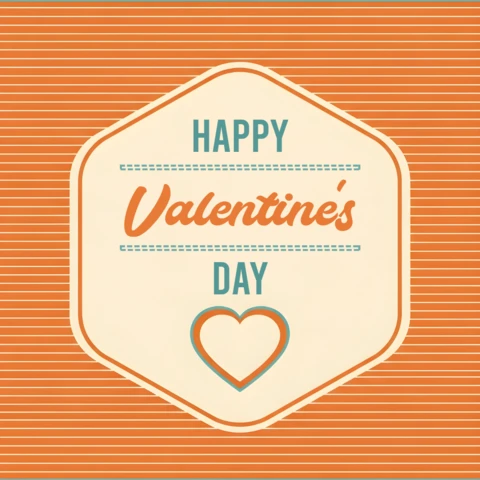 Plantilla de diseño de tarjeta de saludo para el Día de San Valentín con corazón y estilo retro.