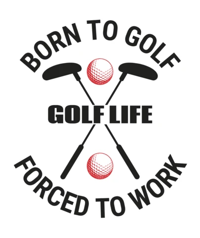 La vie de golf avec des clubs et des balles croisés Modèle de t-shirt