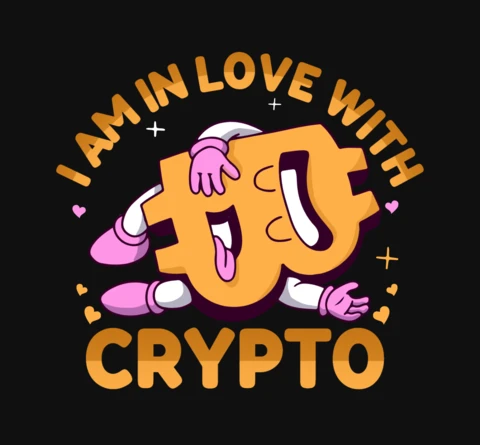 I Am In Love With Crypto Bitcoin T-Shirt Design Template