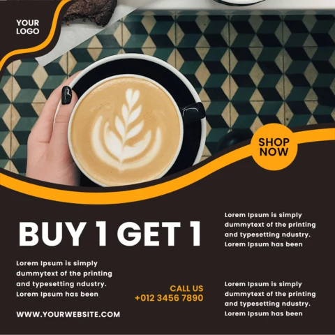 Compre 1 e leve 1 modelo de design de postagem do Instagram para promoção de café