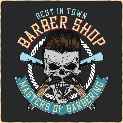 Modelo de design de camiseta da melhor barbearia da cidade