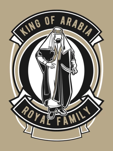 King Of Arabia Character T-Shirt Design Template