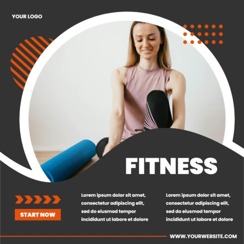 Modelo de design de postagem para instagram de mulher de ioga fitness