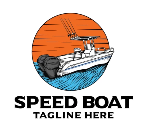 Speed Boat Logo Design Template