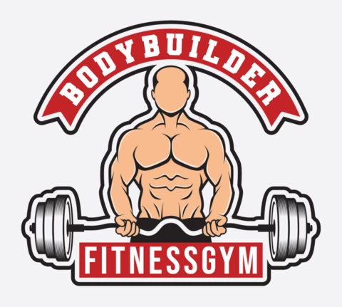 Bodybuilder Fitness Colorful Logo Design Template