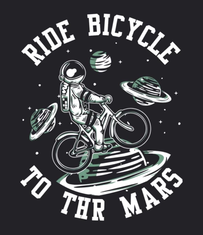 Modèle de conception de t-shirt vintage à vélo astronaute