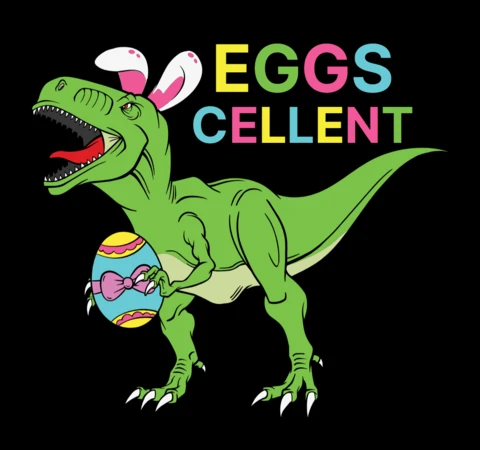 Dinosaur And Ester Eggs T-Shirt Design Template