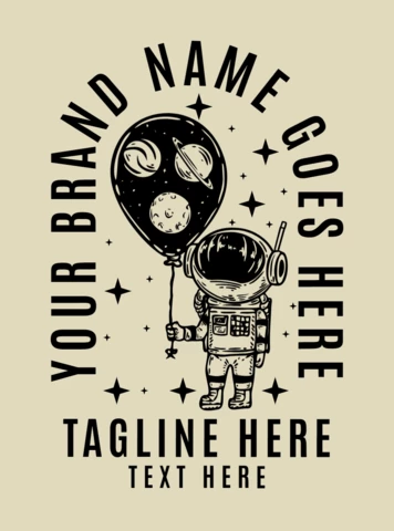 Astronaut Holding Balloon Vintage Design Template