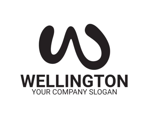 Lettera di Wellington w modello di logo moderno ed elegante