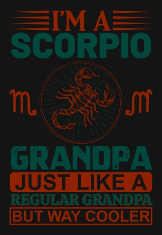 Modelo de design de camiseta com o signo do zodíaco "I'm a scorpio grandpa