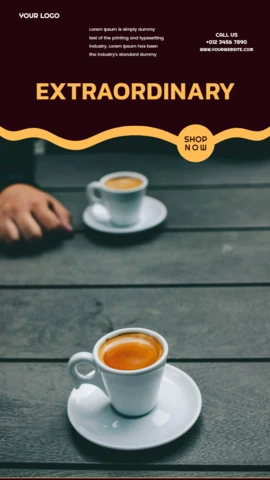 Plantilla de diseño de publicación de historias de Instagram de cafetería extraordinaria