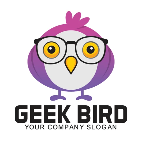 Geek Bird Logo Design Template