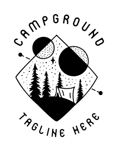 Sacred Geometry Campground Silhouette Badge Template Design