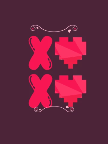 Valentinstag xo xo mit herzen t-shirt vorlage design