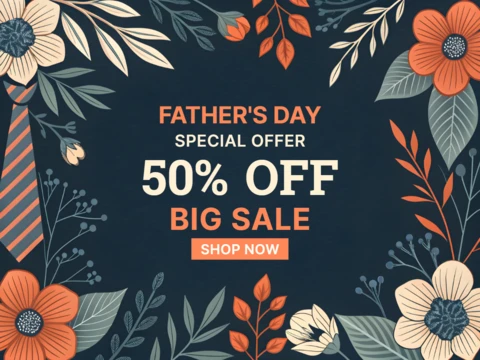 Floral Father's Day Sale Template – Editable Design Promotions