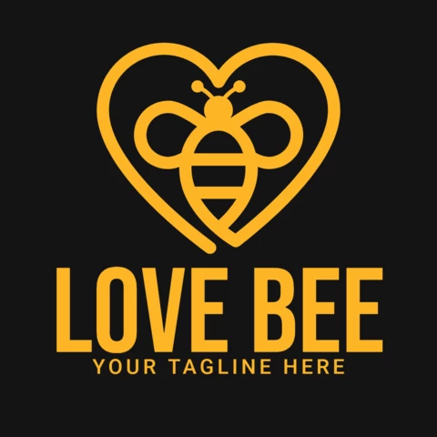 Love Bee Logo Design Template