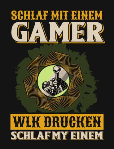 Schlaf mit einem gamer wlk drucken t-shirt ontwerpsjabloon