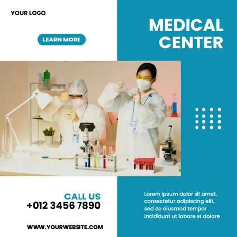 Health Care Advertising Social Media Post Design Template