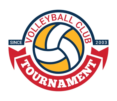 Voleybol kulübü turnuva logo tasarım şablonu