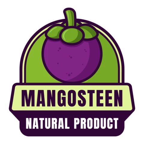Modello di logo per mangostano naturale
