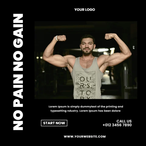 Nowoczesny, ciemny szablon promocyjnego posta na Instagram