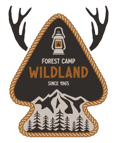 Wildland Forest Camp Badge Template Design