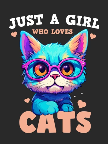 Gewoon een meisje dat van katten houdt t-shirt ontwerp