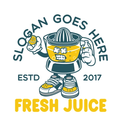 Fresh Juice With Lemon Logo Design Template