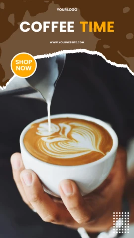 Plantilla de diseño de volante promocional de la hora del café