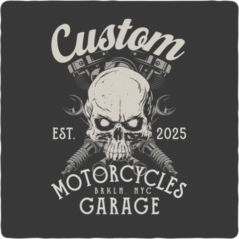 Custom Motorcycle Garage T-shirt Design Template