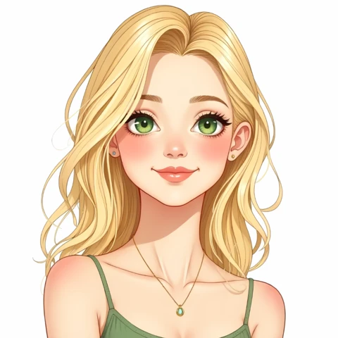 Plantilla editable para el diseño de personajes: ilustración de una hermosa chica rubia