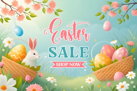 Modèle de conception de vente de Pâques sur le thème du printemps pour des promotions festives
