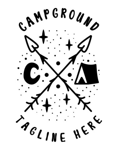 Géométrie sacrée tente de camping silhouette badge design