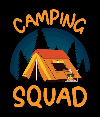 Camping t-shirt ontwerp sjabloon