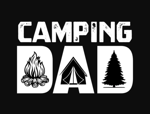 Camping Dad Typography T-Shirt Design Template