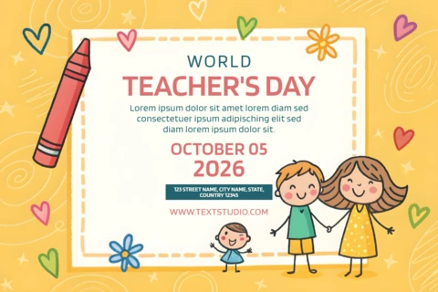 Colorful Hand-Drawn Teacher's Day Celebration Template Design