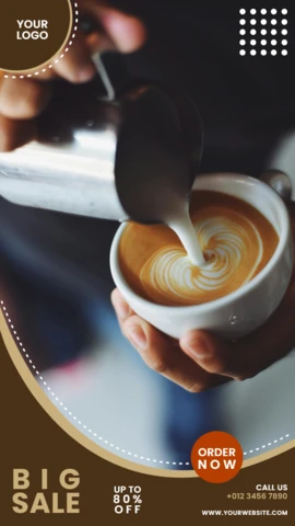 Big Sale Coffee Shop Social Media Post Design Template