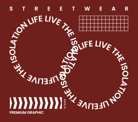 Streetwear-Grafikdesign-Vorlage für Bekleidung mit fetter Typografie und geometrischen Elementen