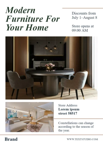 Modern Furniture Design Template for Home Decor Promotions